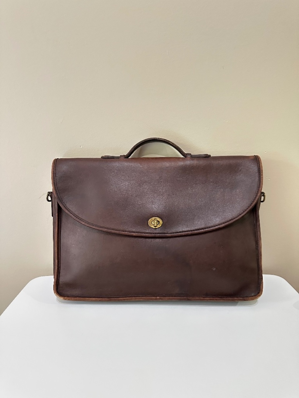 Vintage Coach 5265 Briefcase Lexington Dark Brown Leather Laptop Messenger Bag